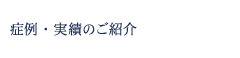 症例・実績のご紹介